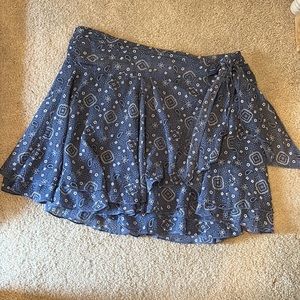 Aerie Paisley Wrap Skirt